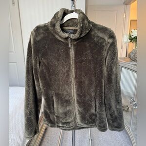 32 Degrees Heat Olive Green Plush Faux Fur Jacket Size Small